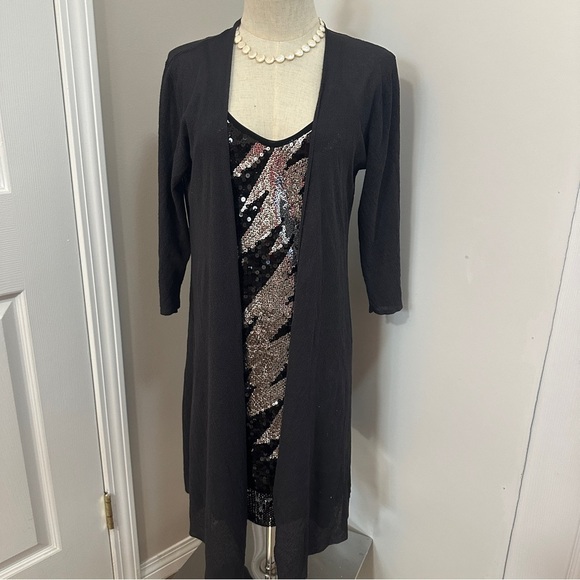 Elegant Gray Open-Front Lightweight Cardigan Sweater fit (S/M) - Picture 2 of 7